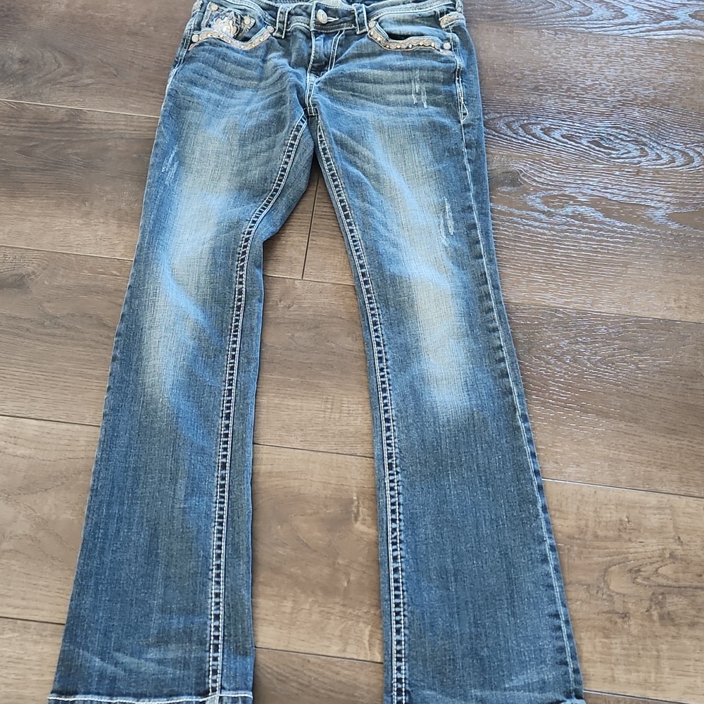 Grace IN LA CROSS Embellished easy fit sz 29 jeans EUC
